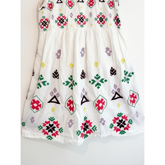 Anthropologie Dolly Embroidered %100 Cotton Midi Dress White Cotton Boho  Sz L - Picture 9 of 16